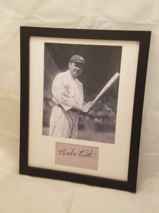 Babe Ruth Autographed Cut with 8x10 Photo 11 x 14 Matted