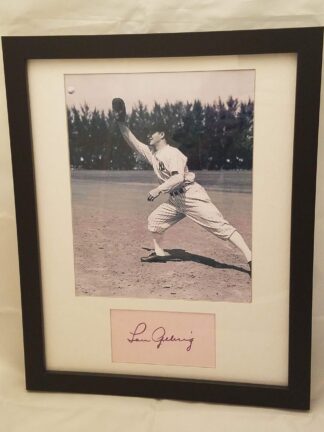 Lou Gehrig Autographed Cut with 8x10 Photo 11 x 14 Matted