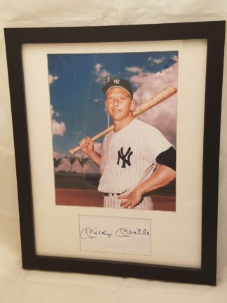 Mickey Mantle Autographed Cut with 8x10 Photo 11 x 14 Matted