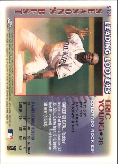 1997 Topps Chrome Season's Best #24 Eric Young - Image 2
