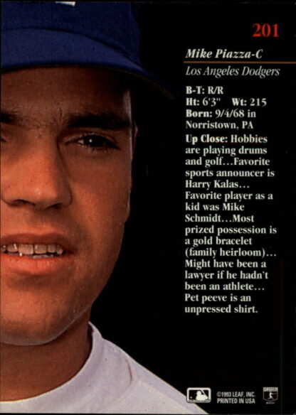 1993 Studio #201 Mike Piazza - Image 2