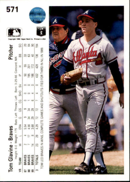 1990 Upper Deck #571 Tom Glavine - Image 2