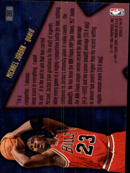 1996-97 Ultra #280 Michael Jordan SU - Image 2