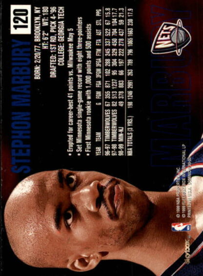 1999-00 SkyBox Dominion #120 Stephon Marbury - Image 2