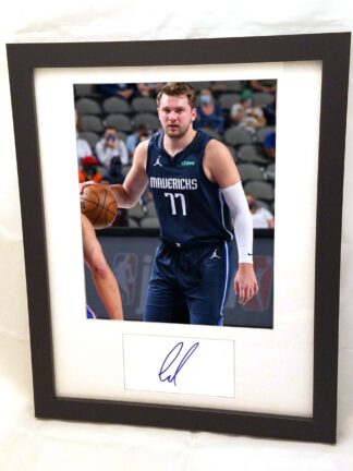 Luka Doncic Autographed Cut with 8x10 Photo 11 x 14 Matted