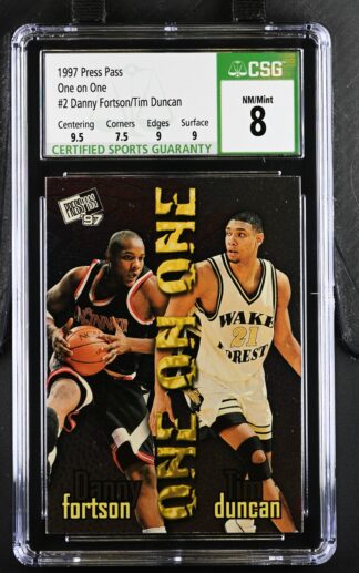 1997 Press Pass One On One #2 Danny Fortson/Tim Duncan