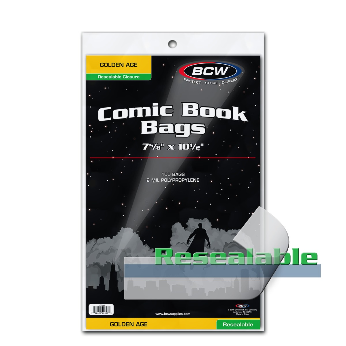 Resealable Golden Comic Bags